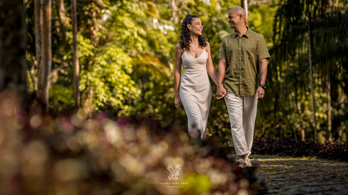 Ensaio pré wedding ambiente externo paisagem jardim 