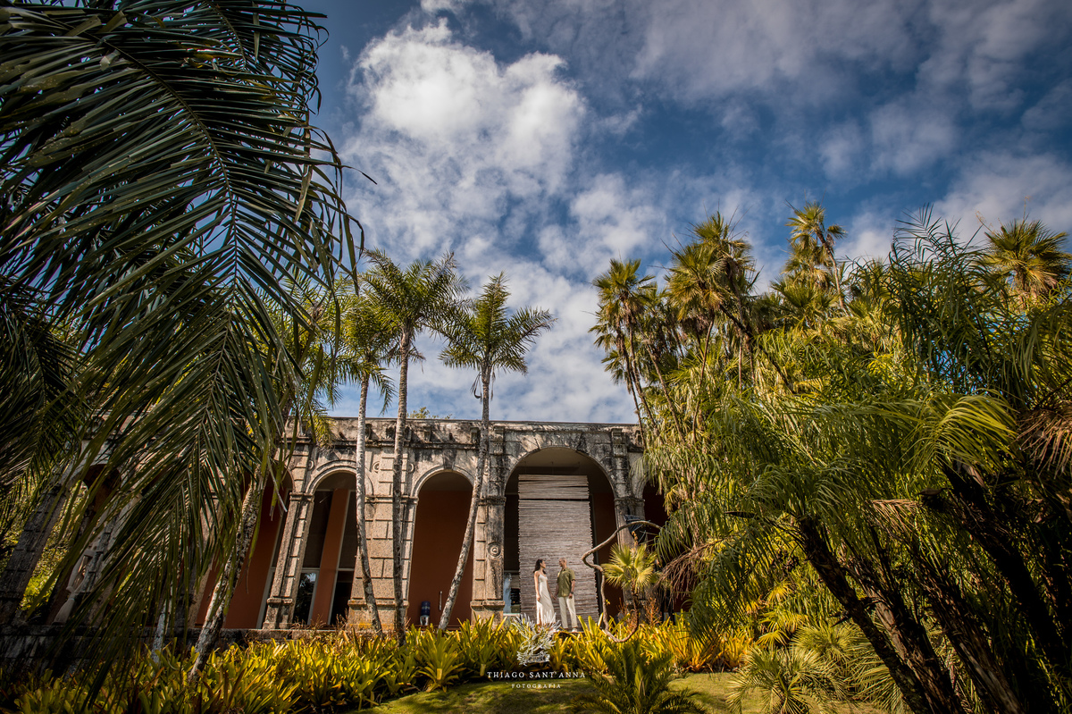Ensaio pré wedding ambiente externo paisagem jardim 
