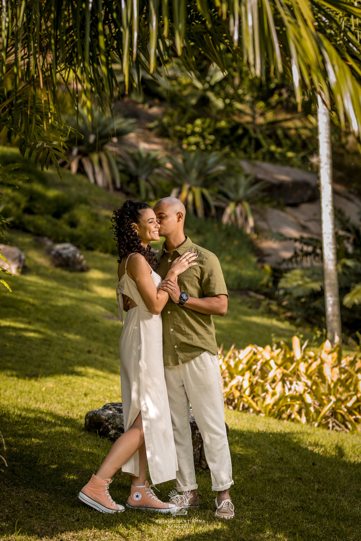 Ensaio pré wedding ambiente externo paisagem jardim 