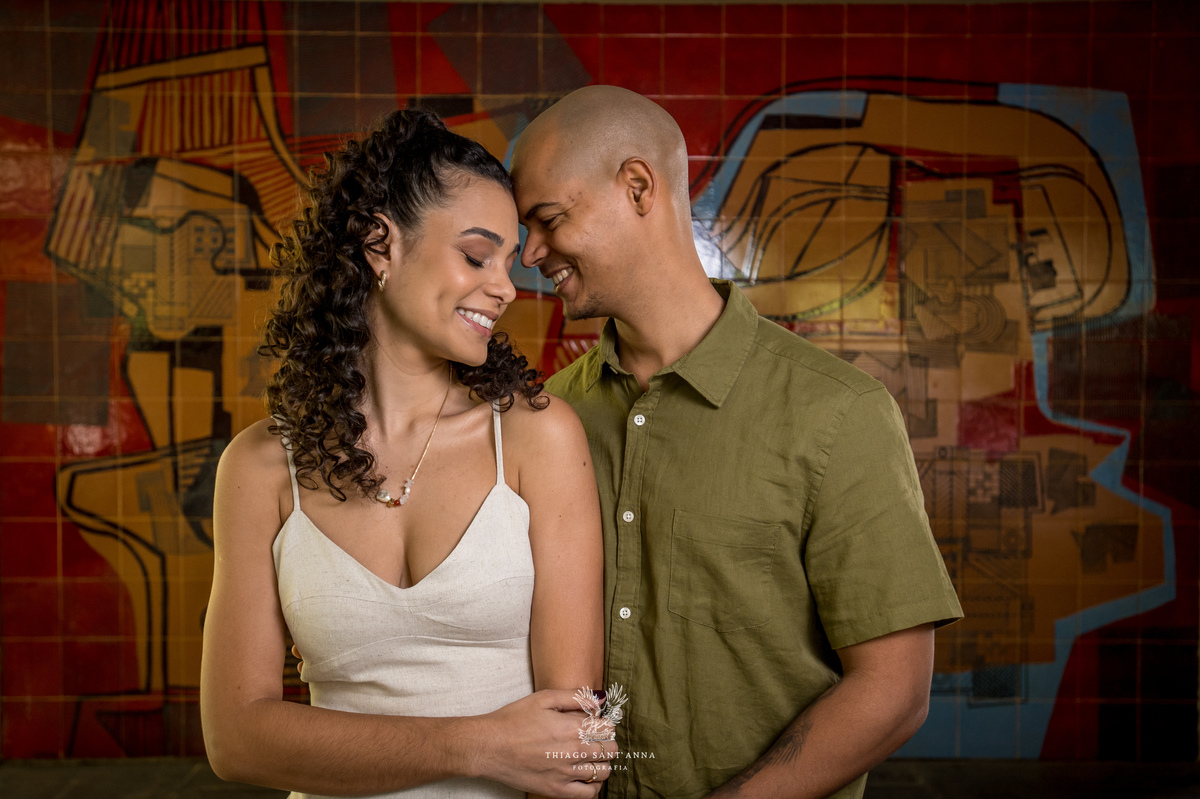 Ensaio pré wedding ambiente externo paisagem azulejos 