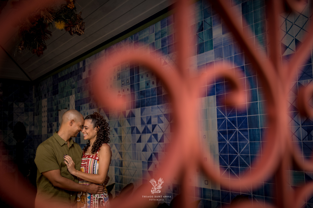 Ensaio pré wedding ambiente externo paisagem azulejos 