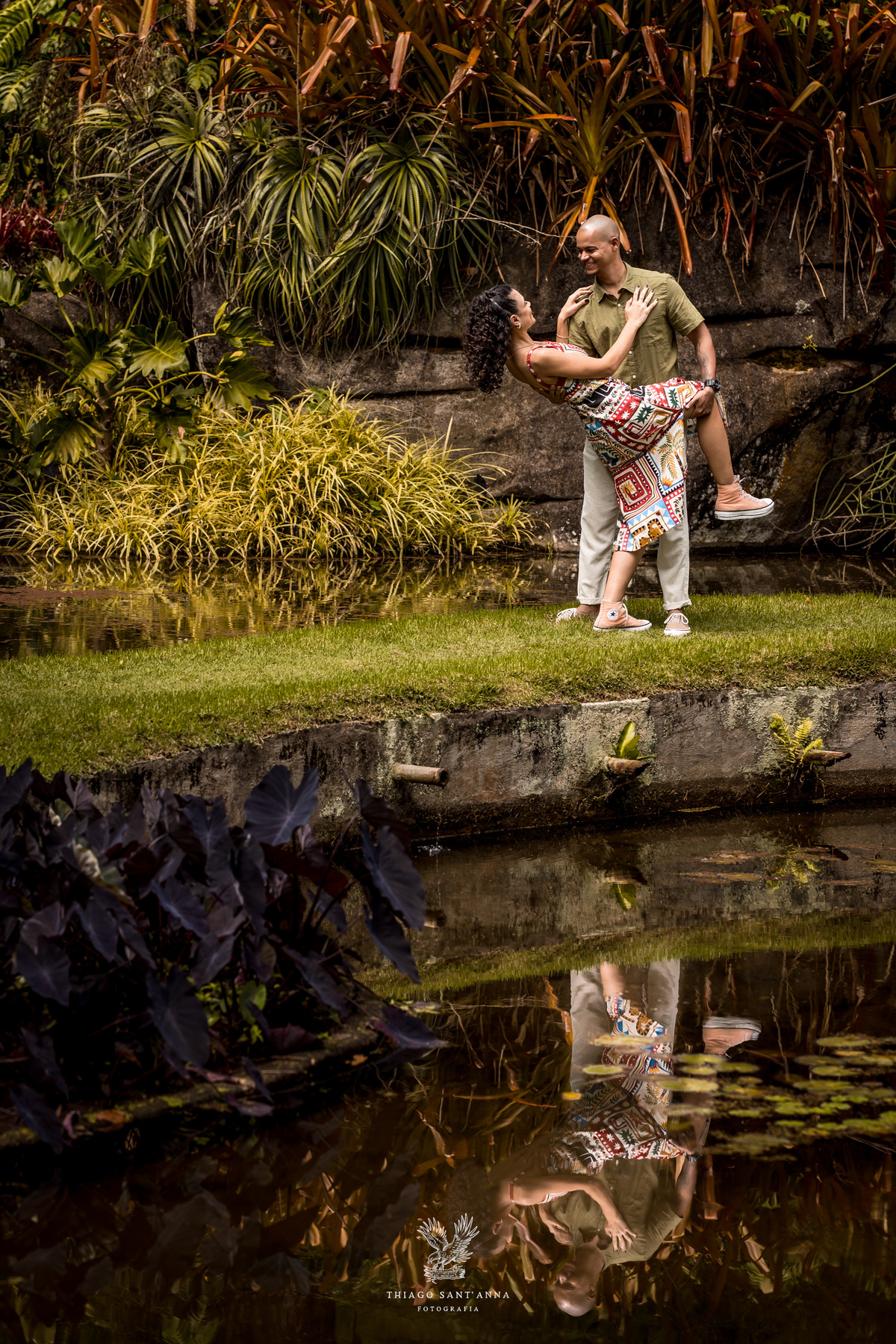 Ensaio pré wedding ambiente externo paisagem jardim 