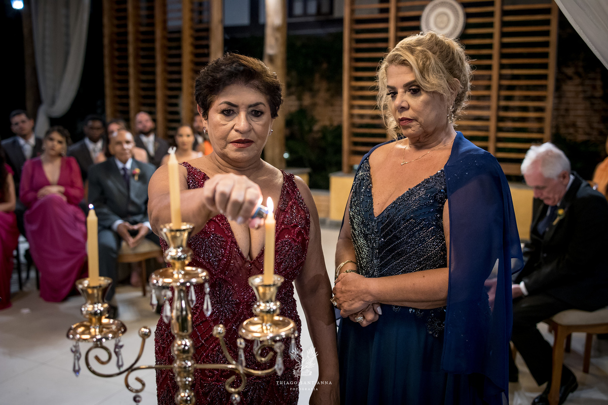 Família na cerimônia do casamento.