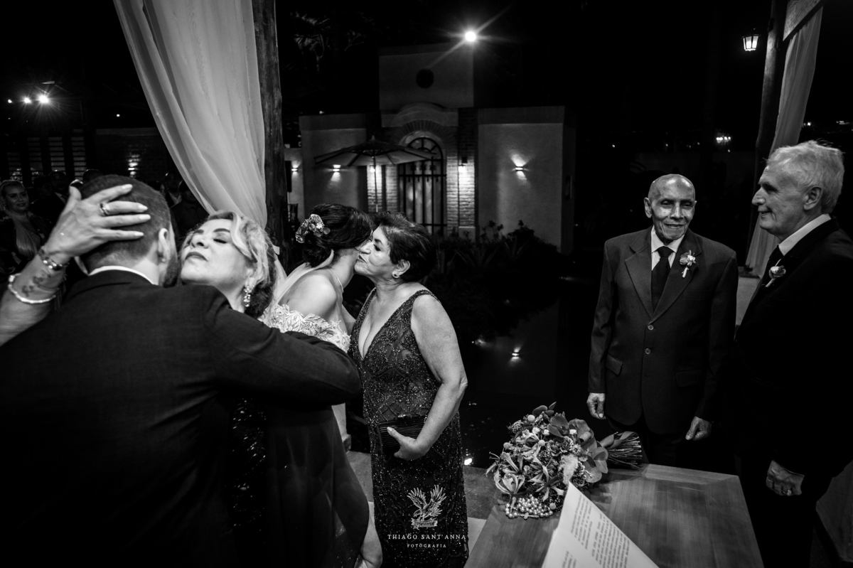 Família na cerimônia do casamento.