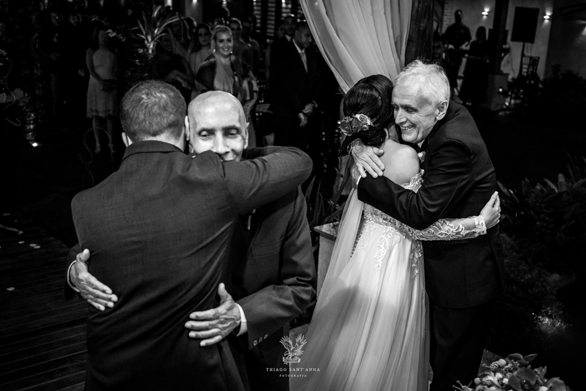 Família na cerimônia do casamento.