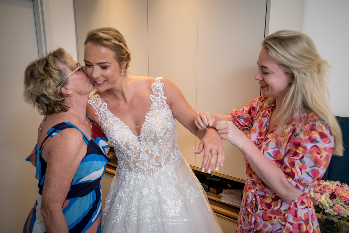 Noiva e família no Pré Wedding.