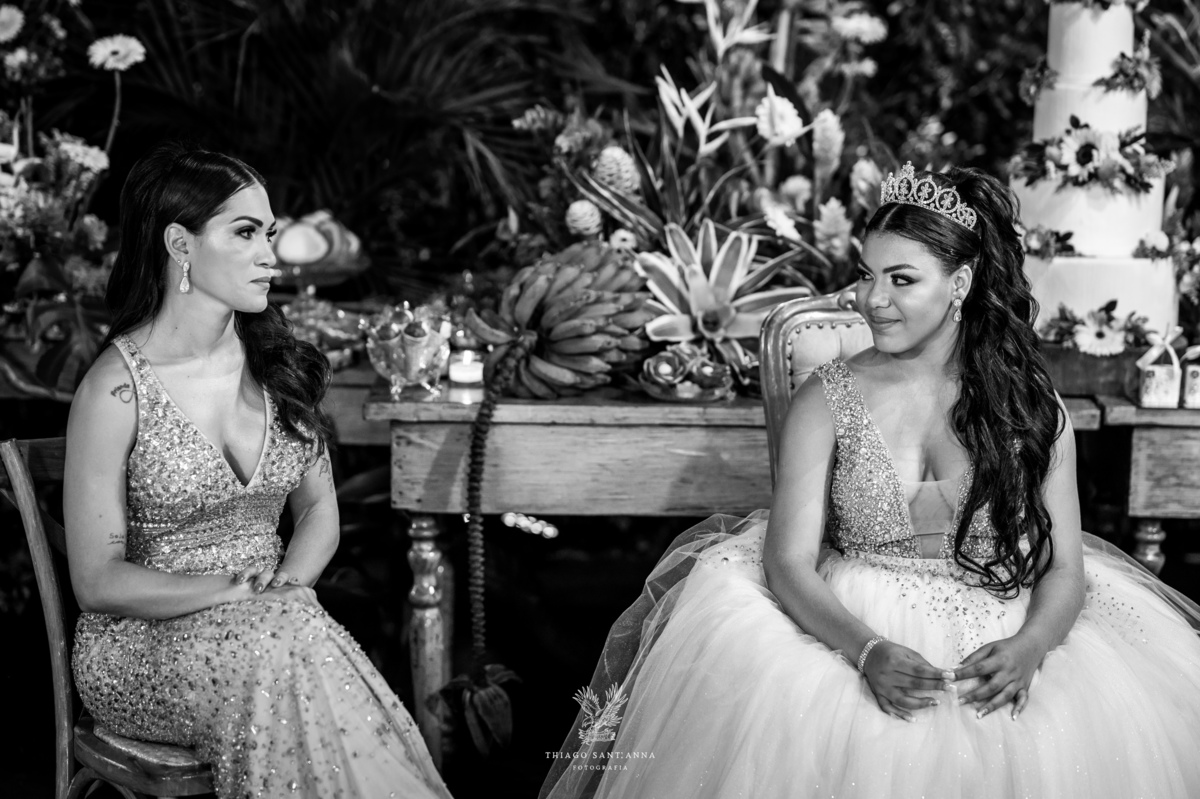 Mãe e filha festa de 15 anos.