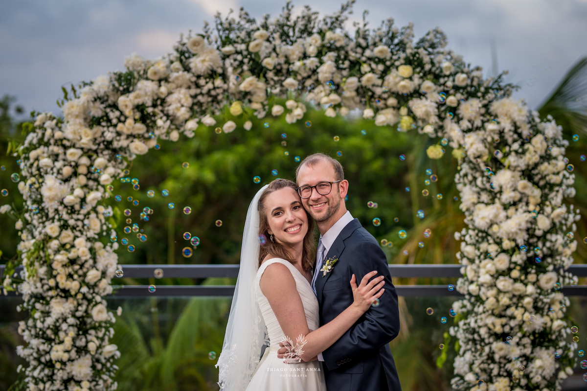 Noivos na Cerimônia de casamento.
