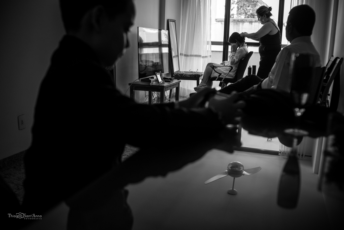 Pajem no making off da noiva