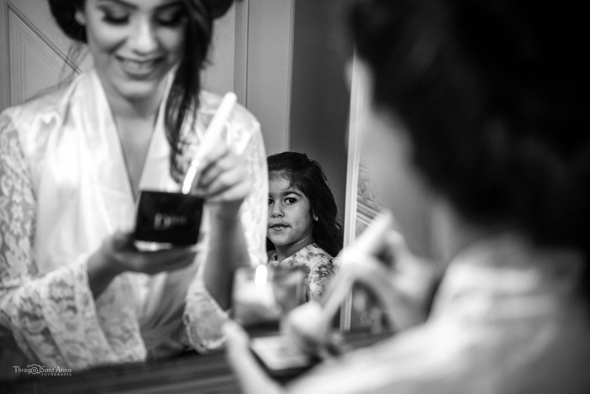 Making of da noiva foto em preto e branco