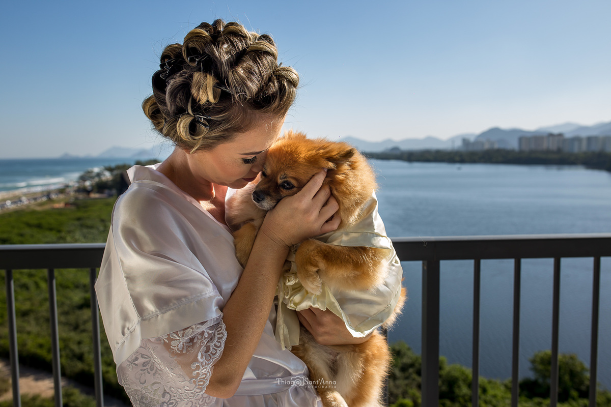 noiva com seu pet paisagem dia de noiva