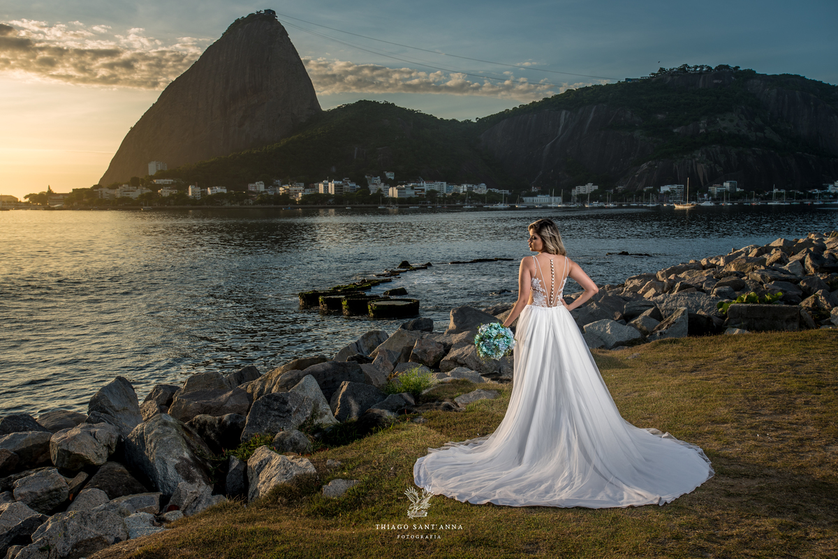 ensaio editorial noiva vestido paisagem pão de açúcar