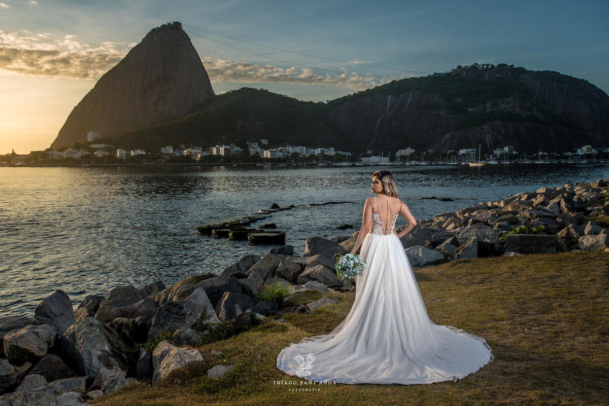 ensaio editorial noiva vestido paisagem pão de açúcar