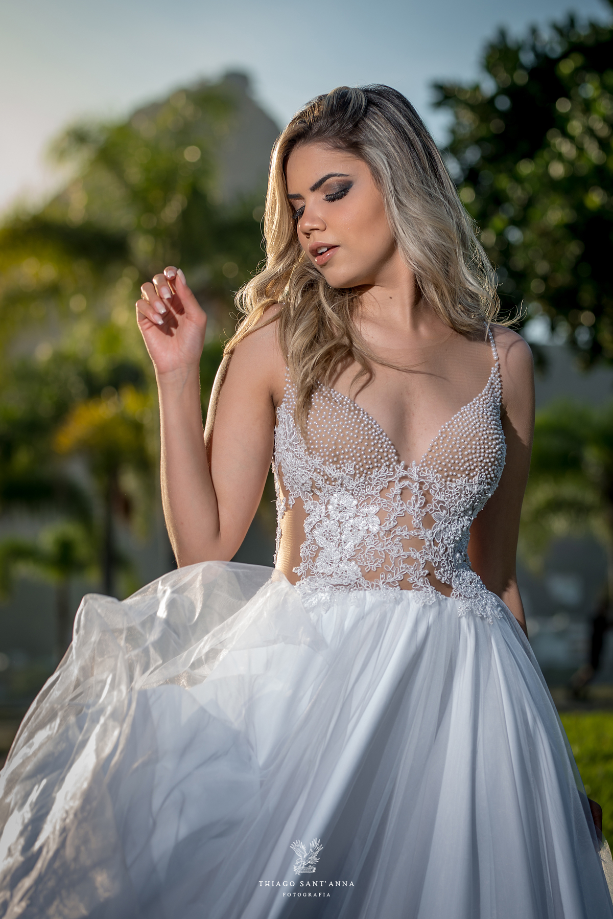 ensaio editorial noiva vestido renda pérolas