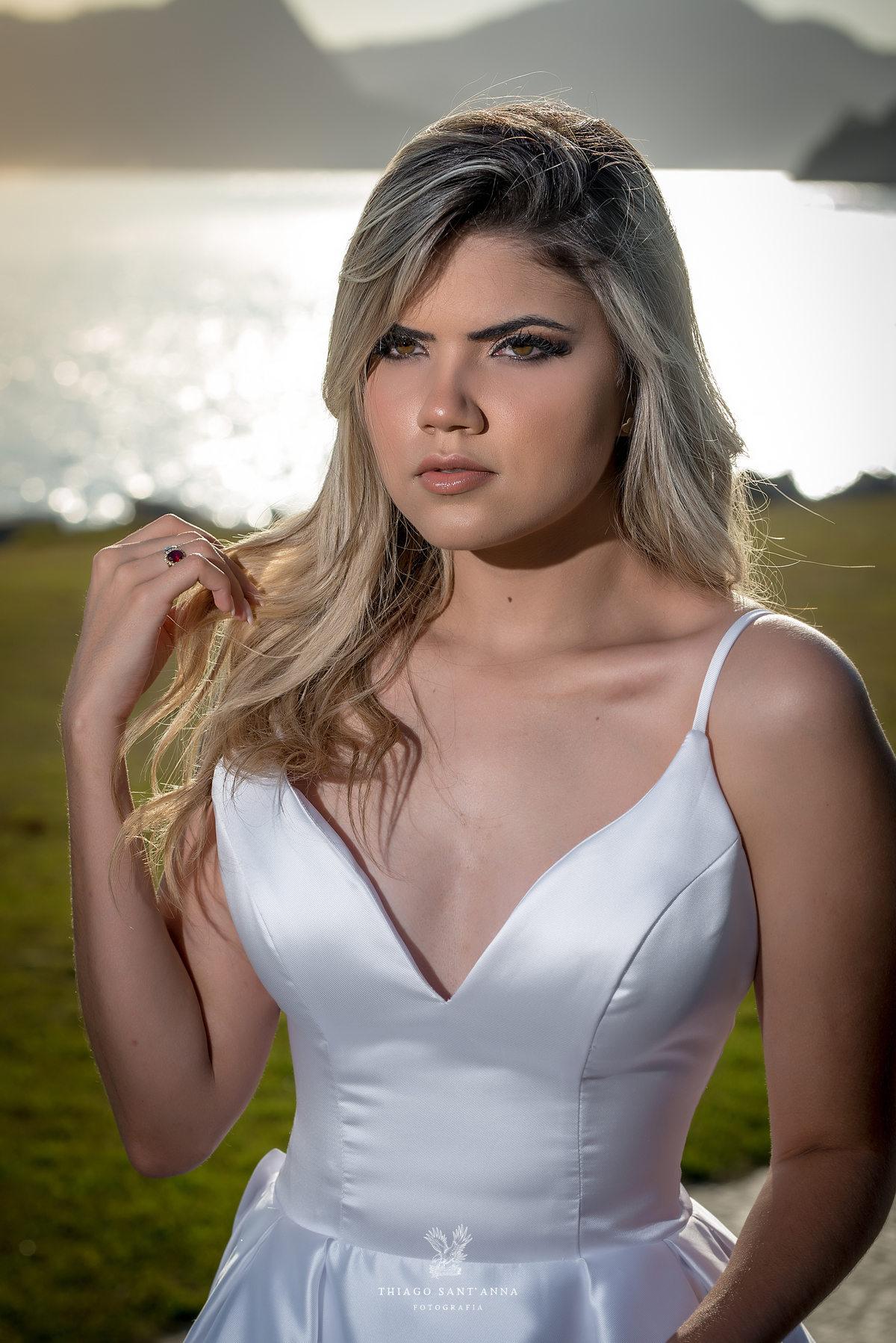 ensaio editorial noiva vestido paisagem praia pão de açúcar