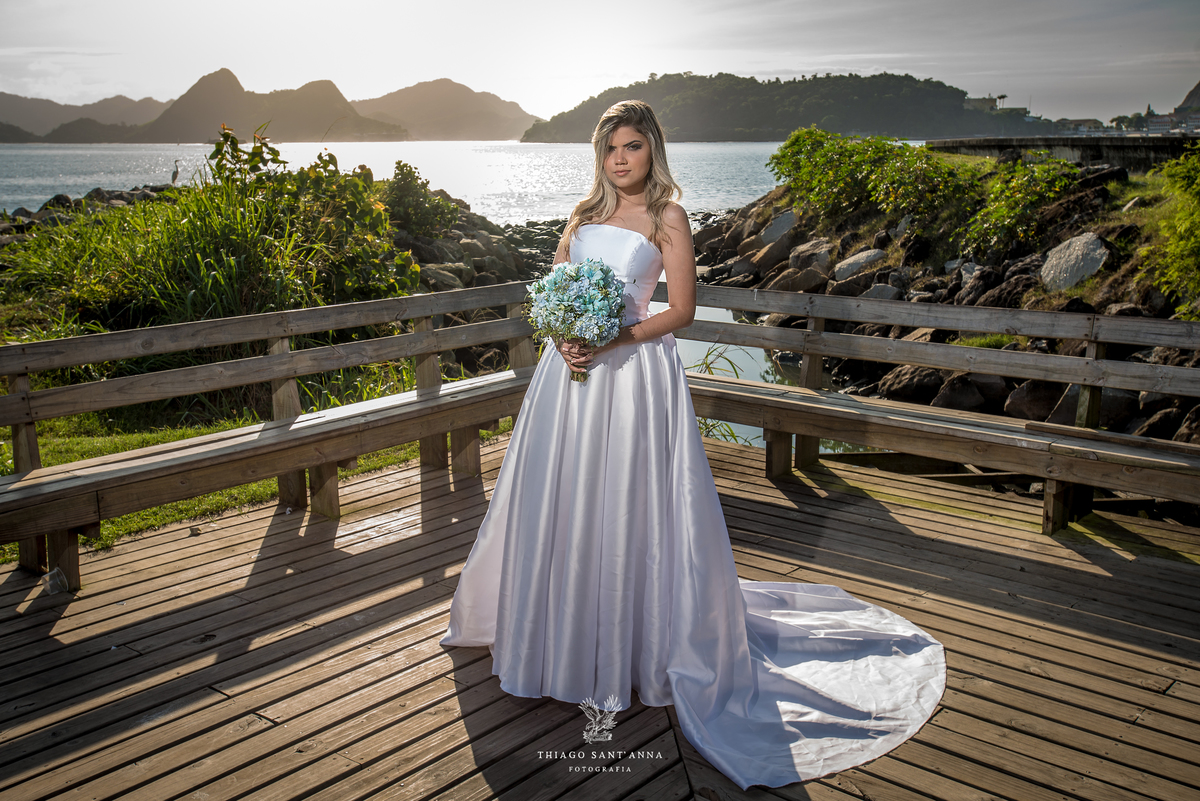 ensaio editorial noiva vestido paisagem praia pão de açúcar