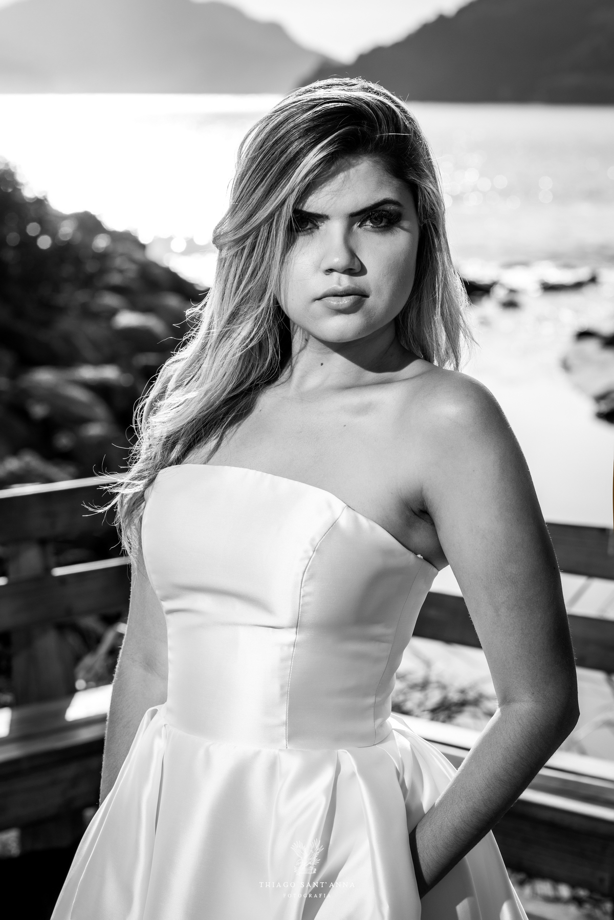 ensaio editorial noiva vestido paisagem praia pão de açúcar