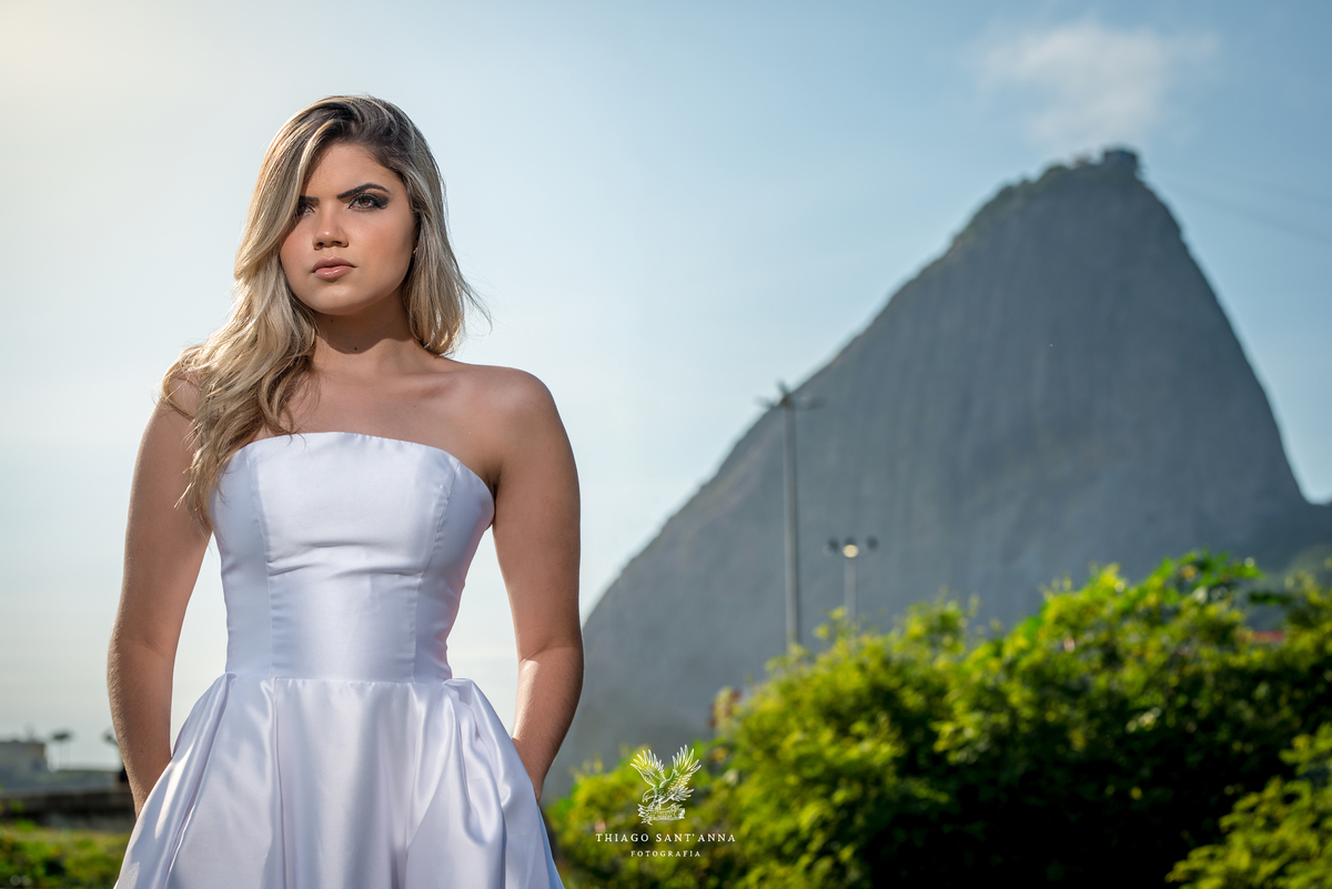 ensaio editorial noiva vestido paisagem praia pão de açúcar