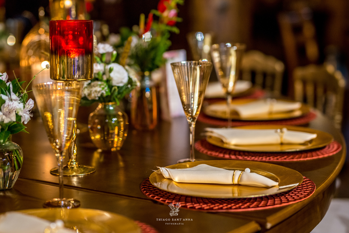 decoração mesa jantar casamento