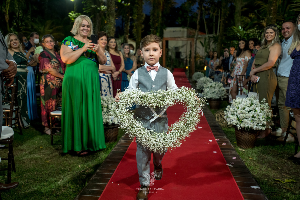 entrada pajem coração de flores