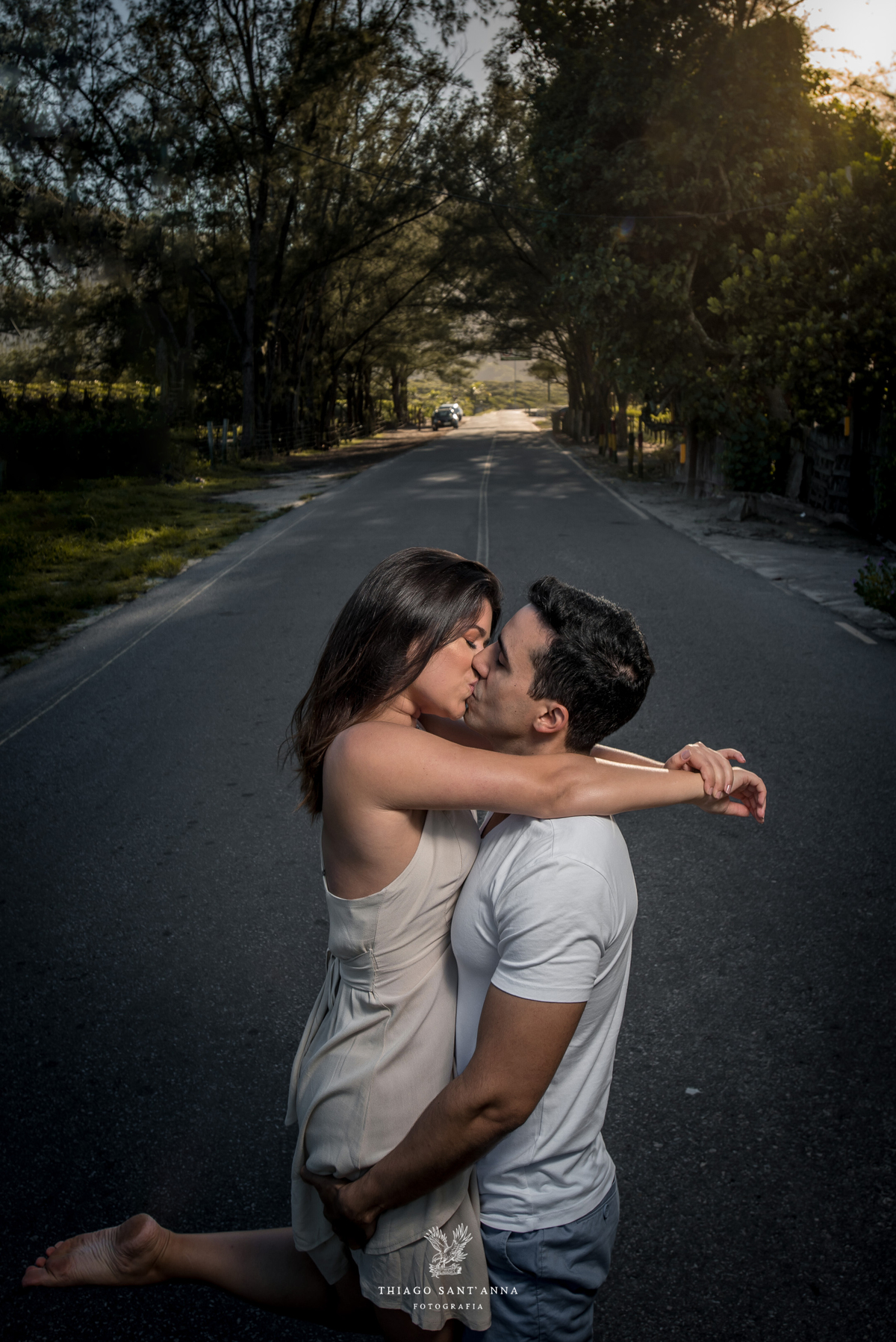 Pré-wedding ao ar livre paisagem praia vegetação pôr do sol