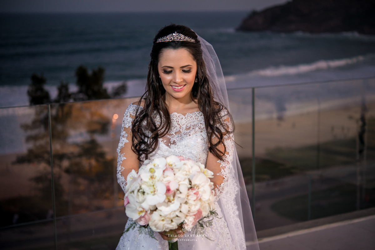 making of noiva vestido véu buquê paisagem 