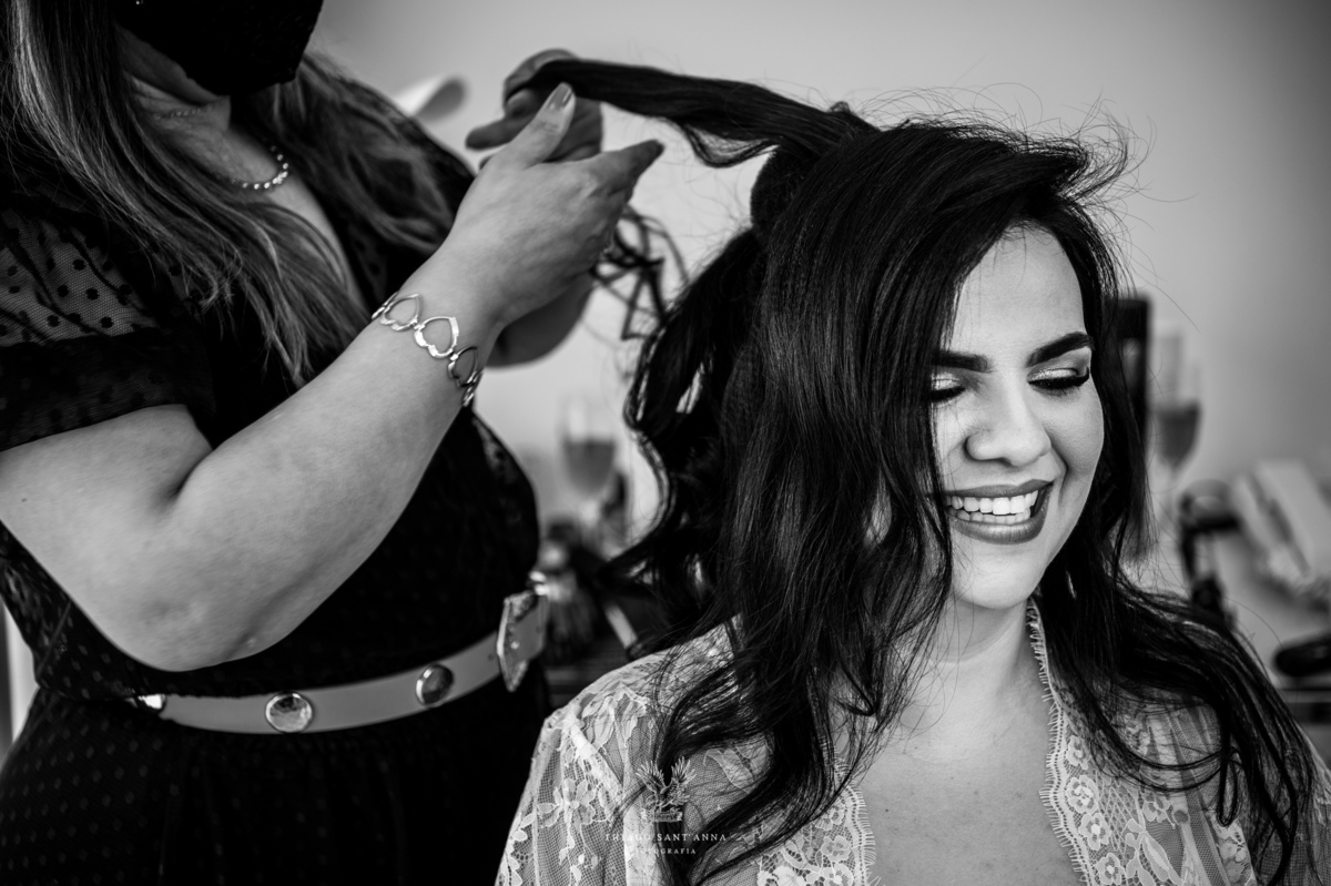 making of noiva cabelo preto e branco