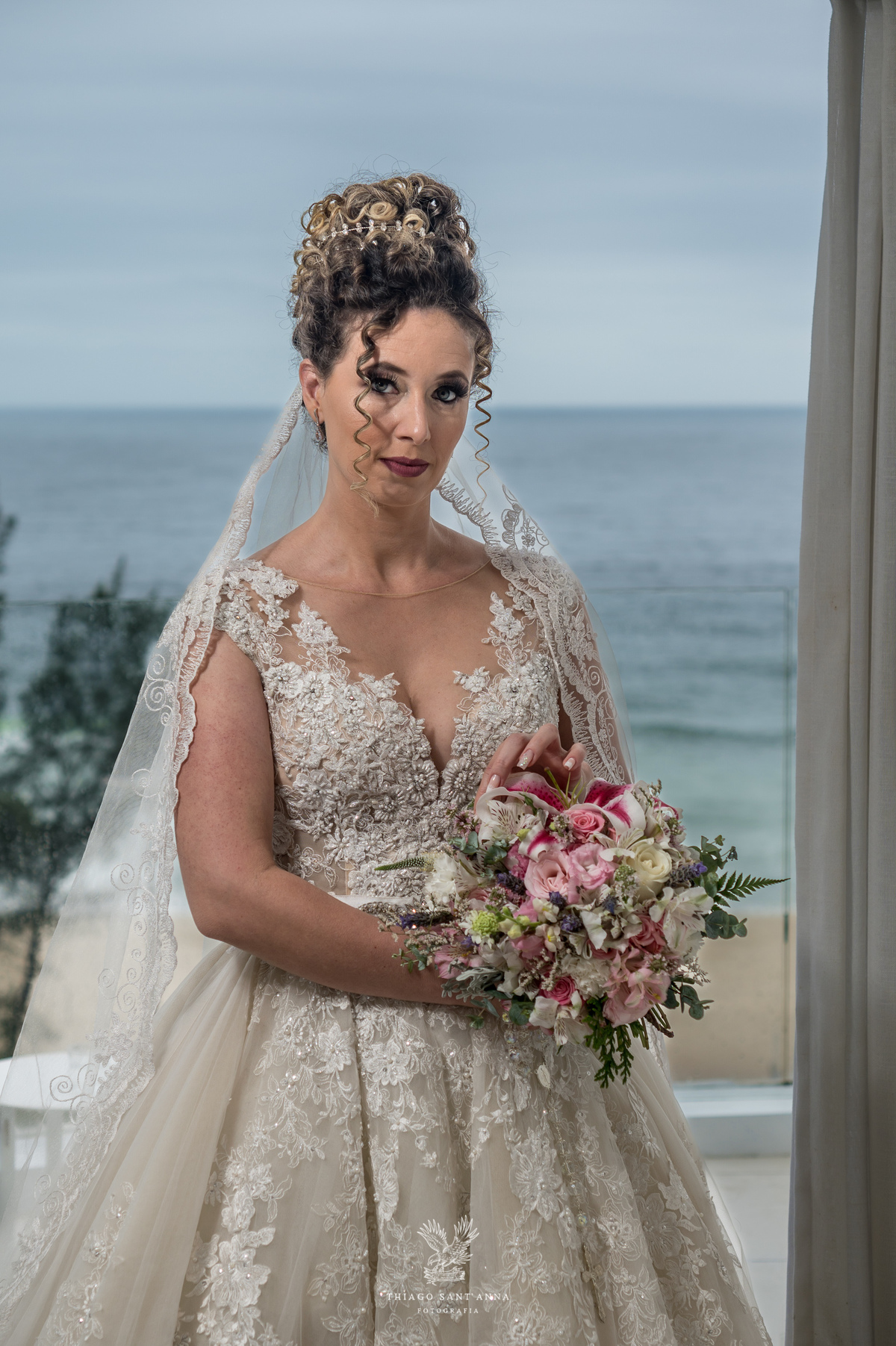 making of noiva buque paisagem praia