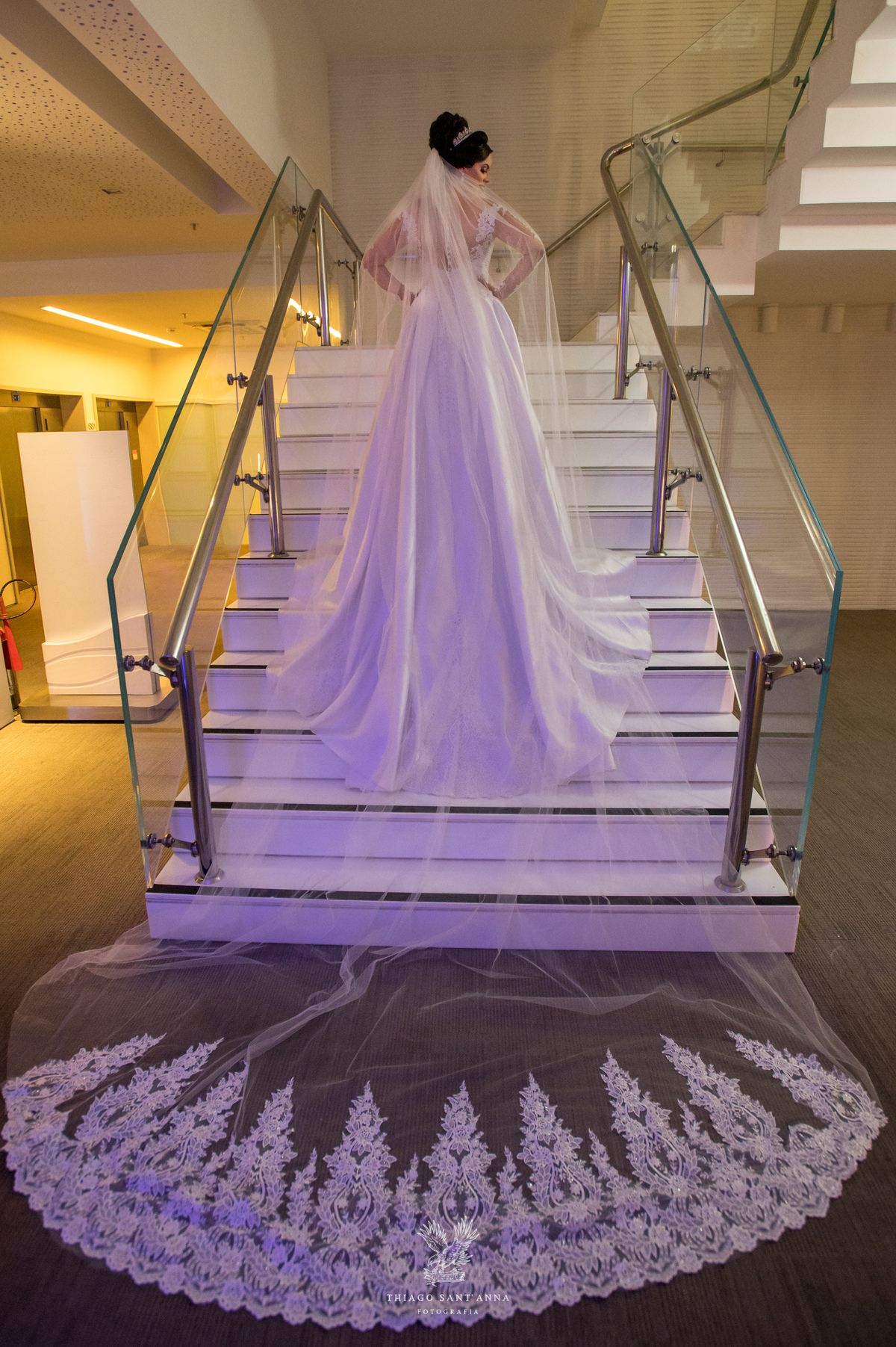 Making of da noiva vestido véu