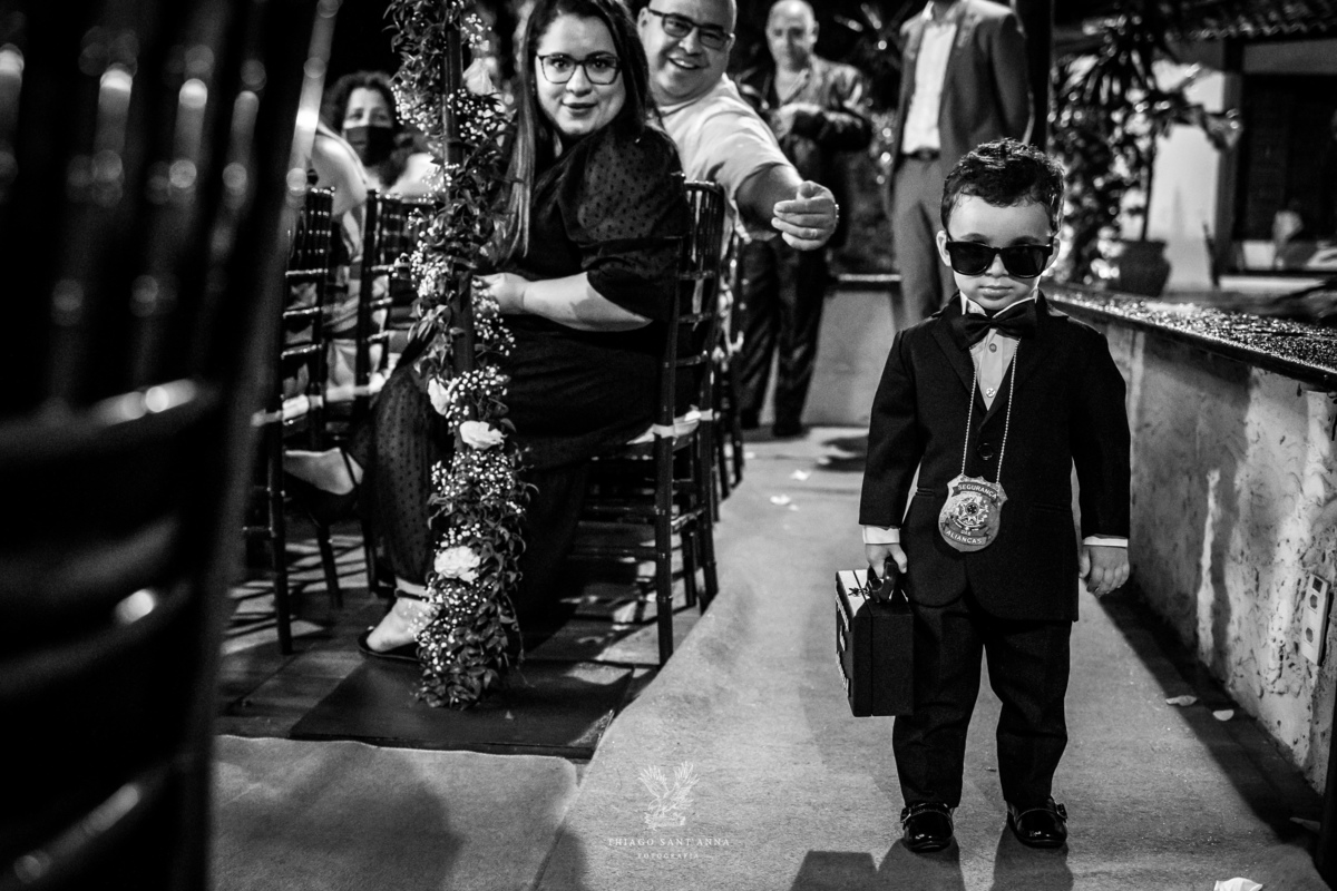 Entrada do pajem preto e branco