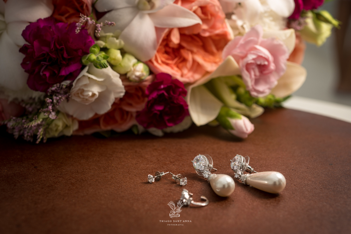 buquê brincos da noiva