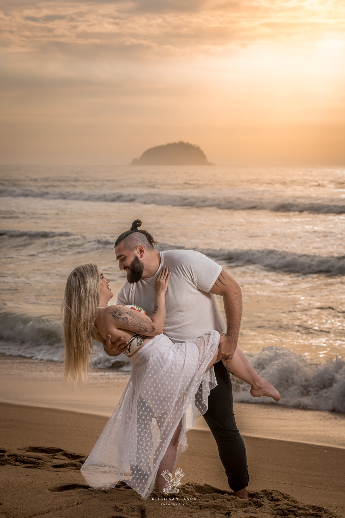 Ensaio casal paisagem praia