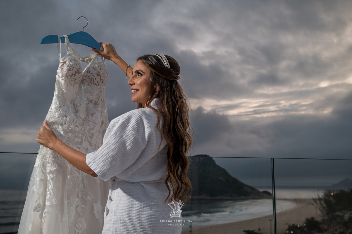 Making of noiva paisagem praia