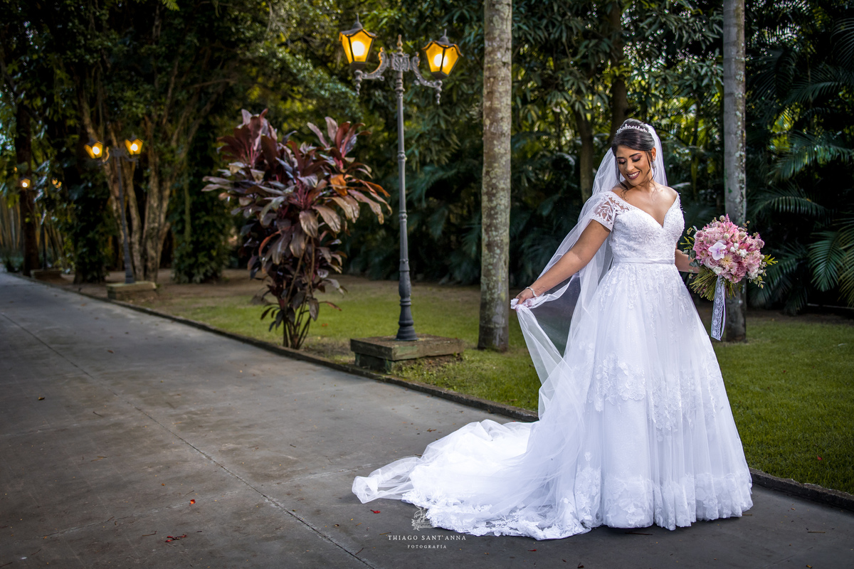 Making of da noiva véu vestido buquê 