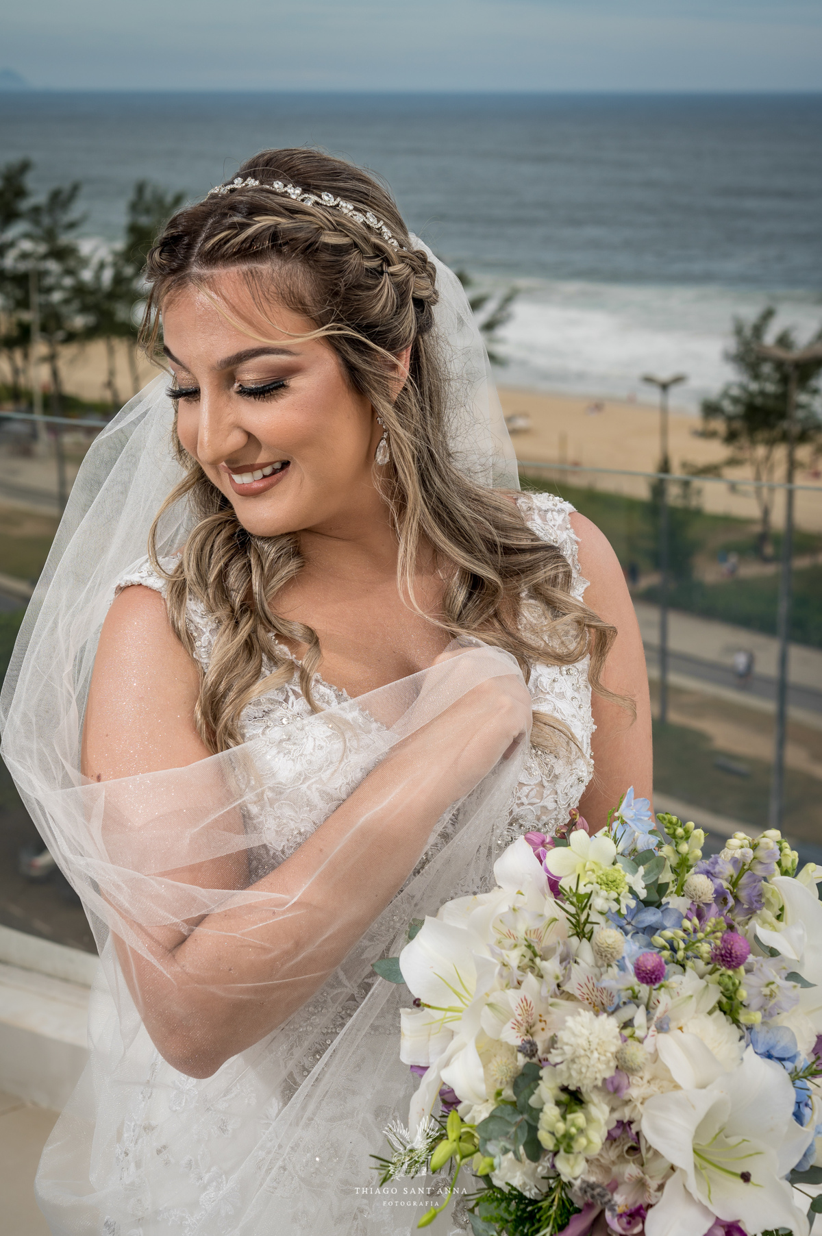 Making of noiva véu vestido buquê