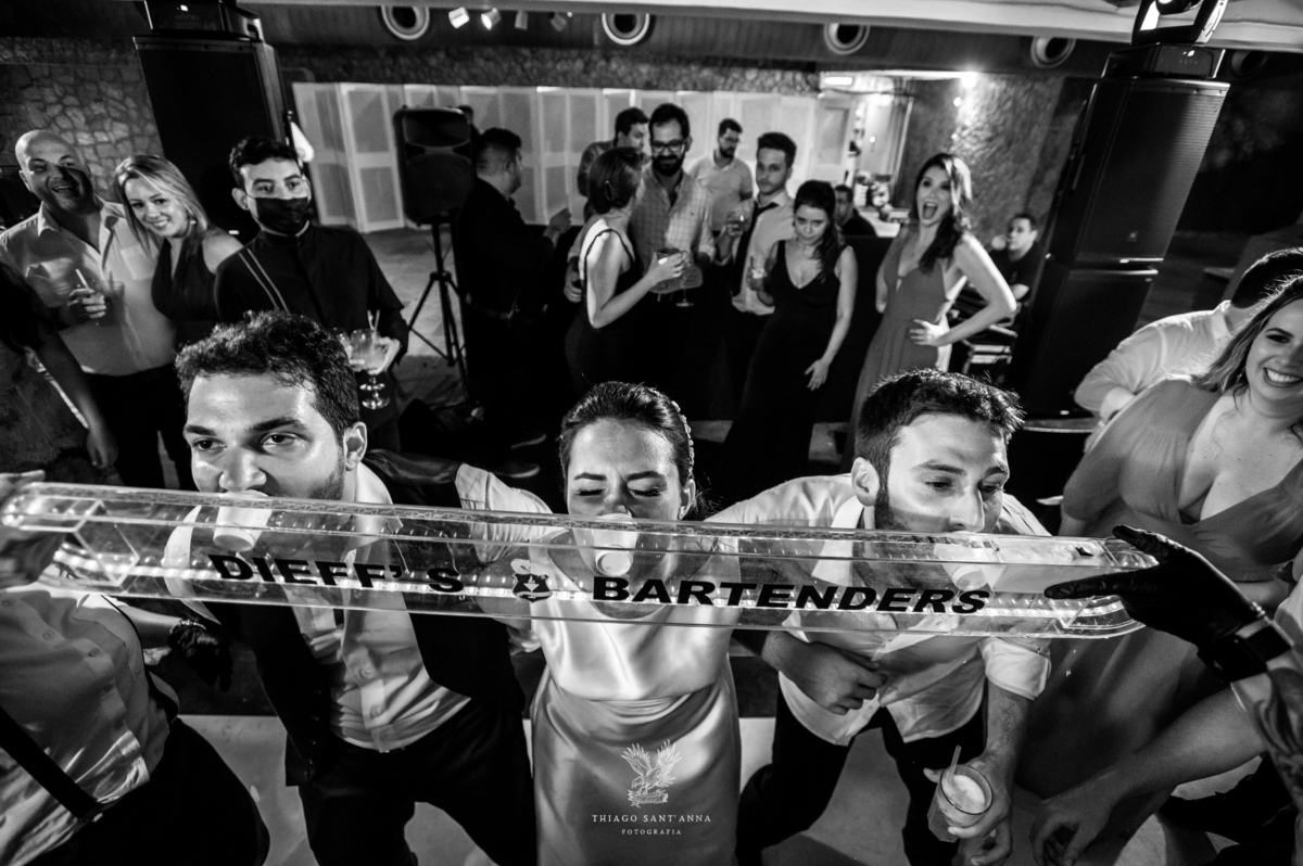 festa de casamento dose tripla preto e branco