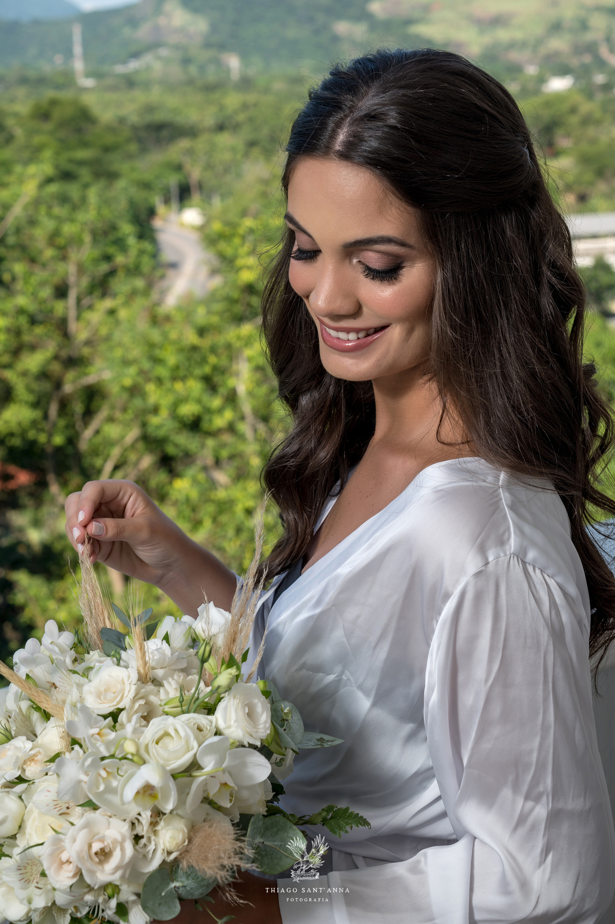 Making of da noiva buquê paisagem montanhas