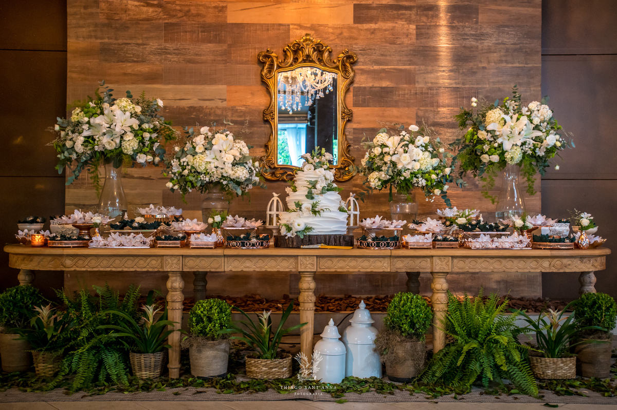 Decoração rústica mesa do bolo