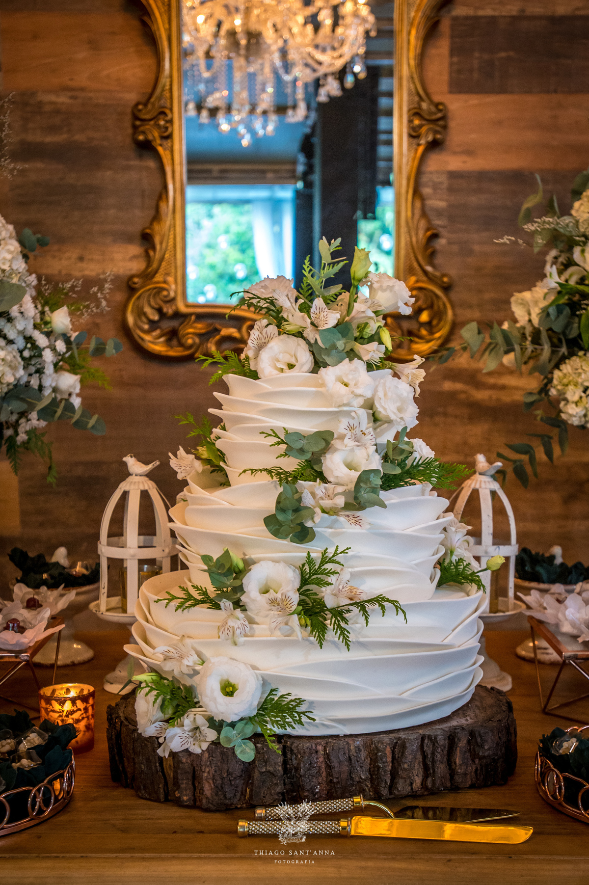 Decoração rústica mesa do bolo