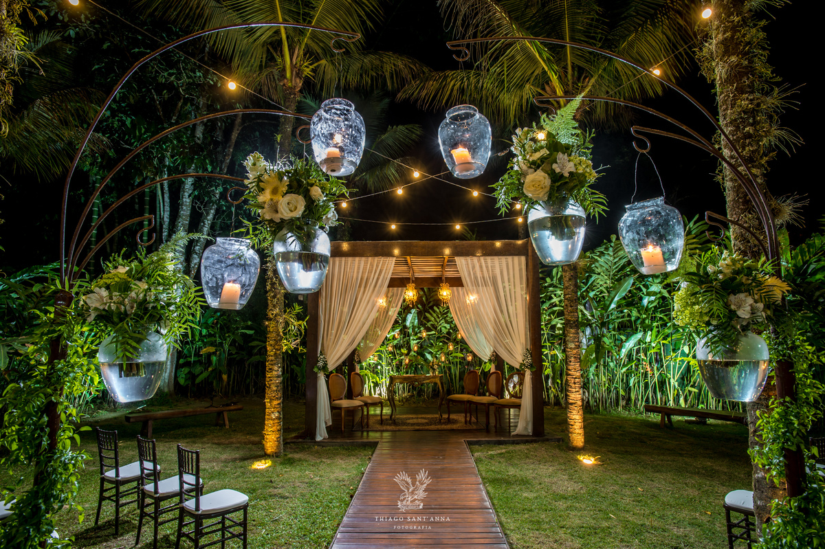 Área da cerimônia ambiente externo luzes 