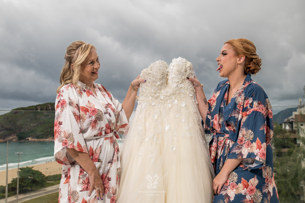 Making of noiva vestido paisagem praia