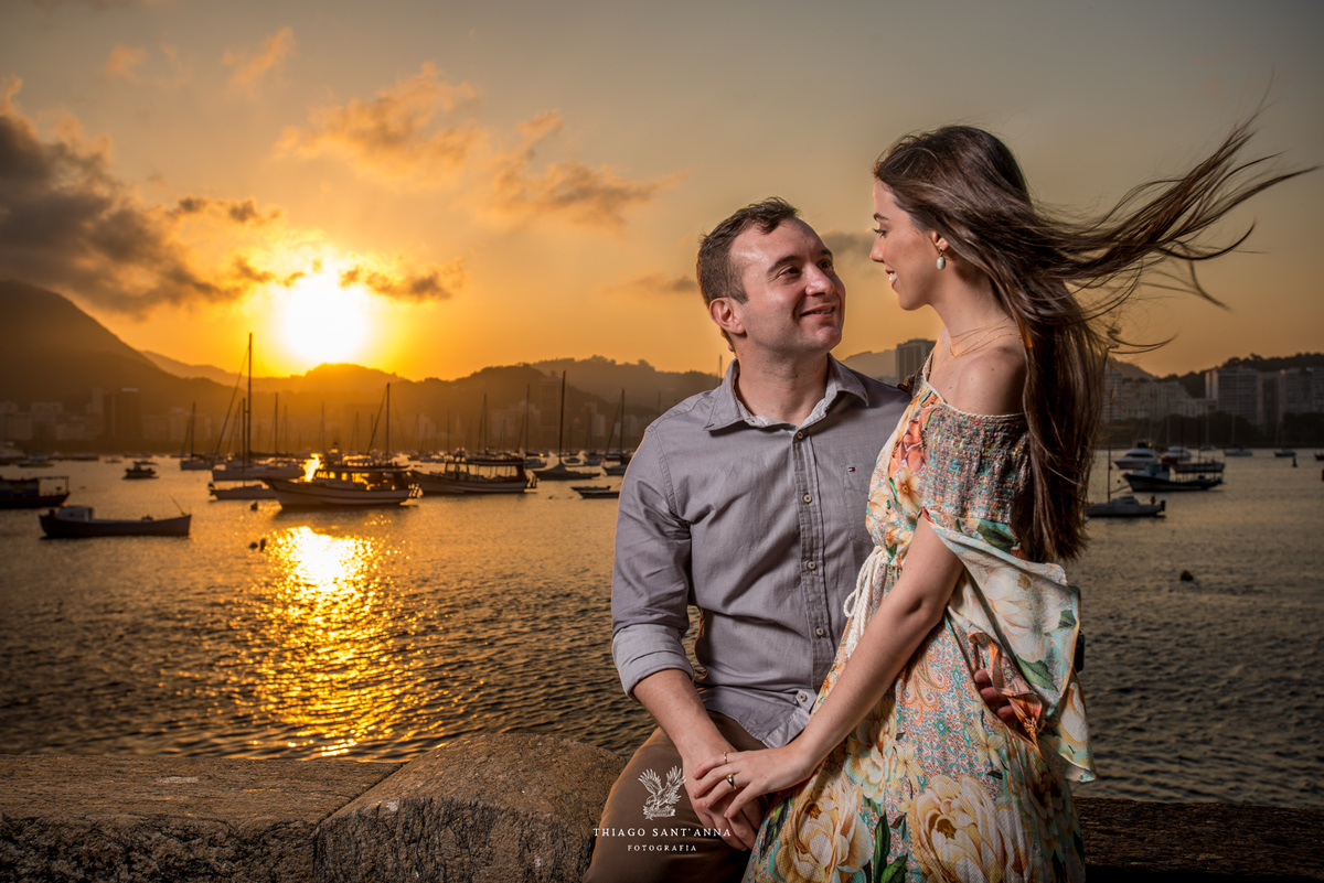 Ensaio de casal pré wedding nascer do sol Urca pão de açúcar