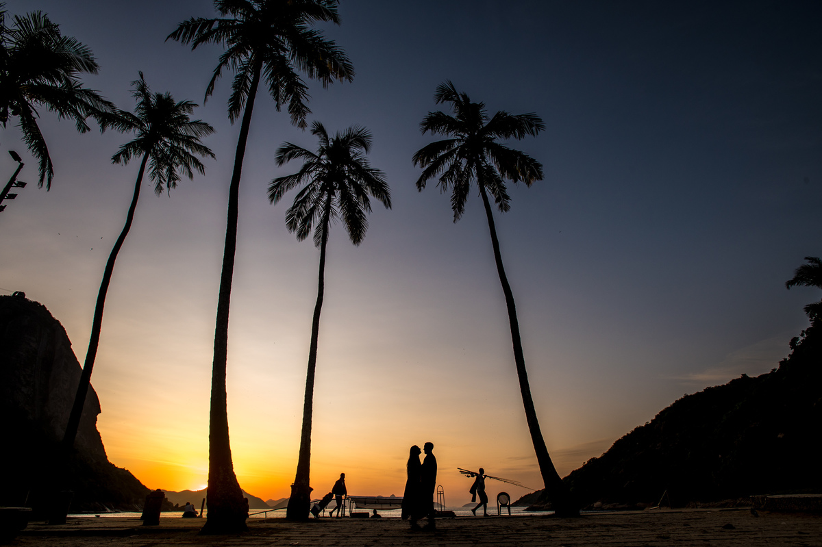 Ensaio de casal pré wedding nascer do sol Urca pão de açúcar