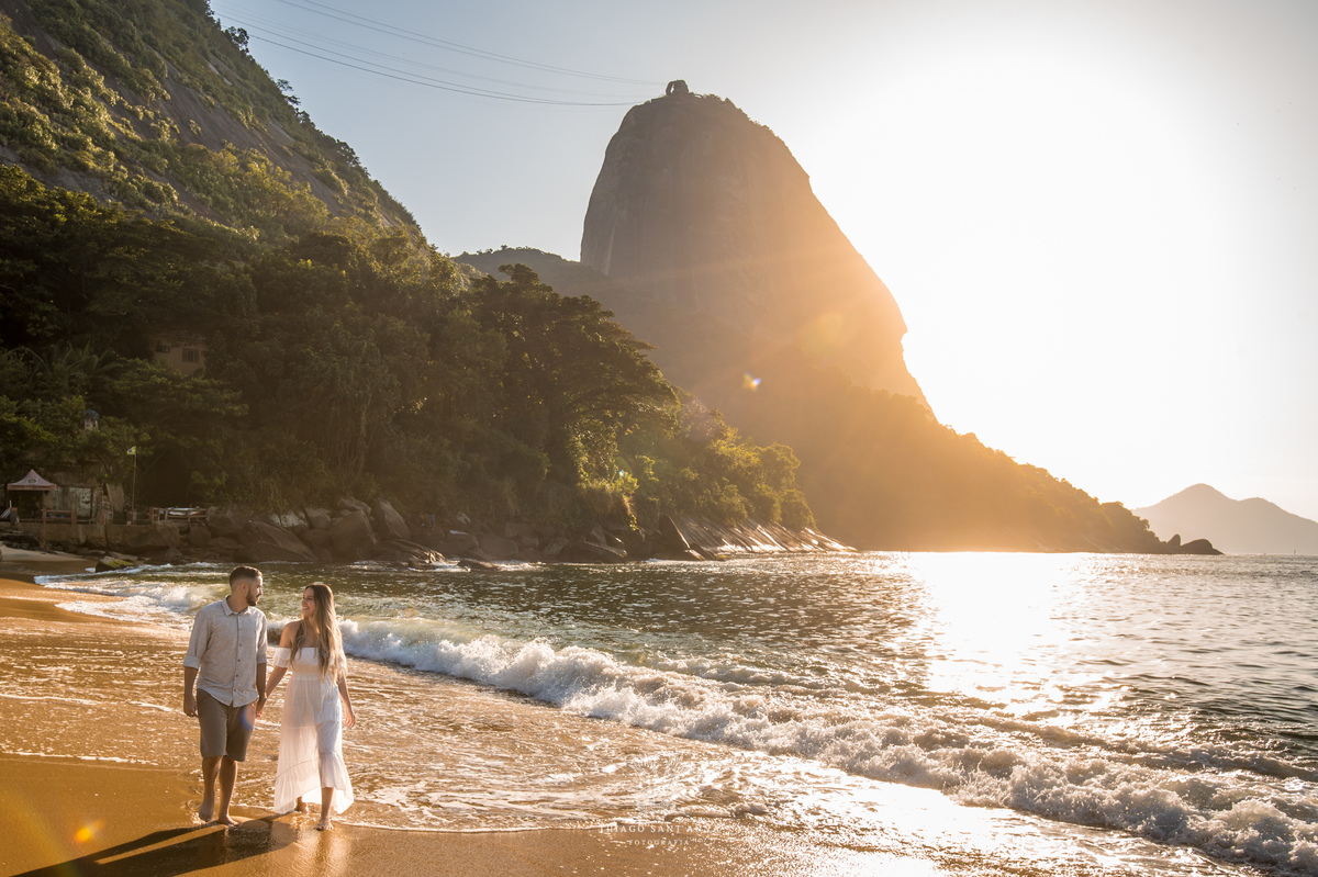 Ensaio de casal pré wedding nascer do sol Urca pão de açúcar