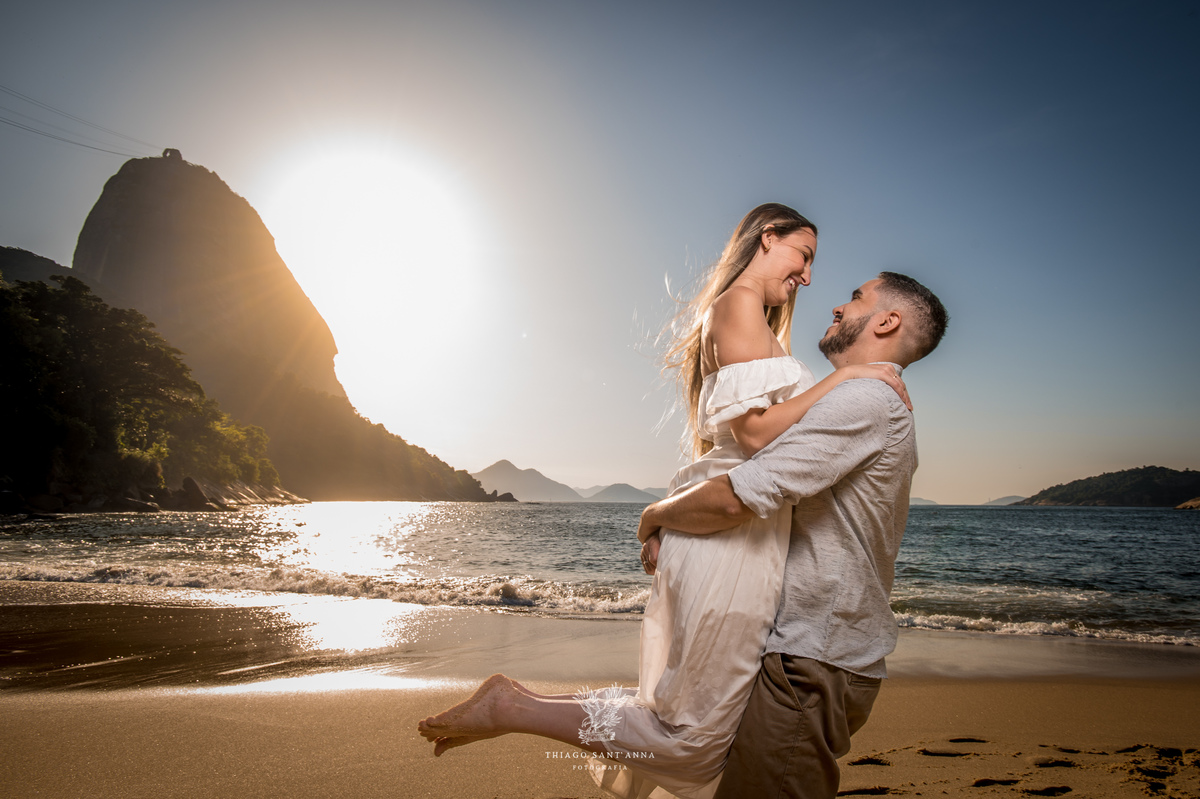Ensaio de casal pré wedding nascer do sol Urca pão de açúcar
