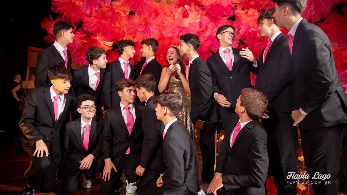 Fotografia de 15 anos no Rio de Janeiro RJ Flavia Lago Flavius XV Festa Spazio Itanhangá amigos