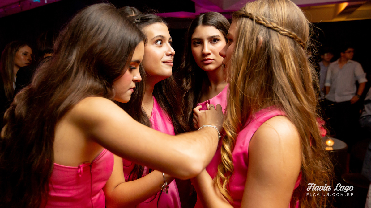 Fotografia de 15 anos no Rio de Janeiro RJ Flavia Lago Flavius XV Festa Spazio Itanhangá amigas