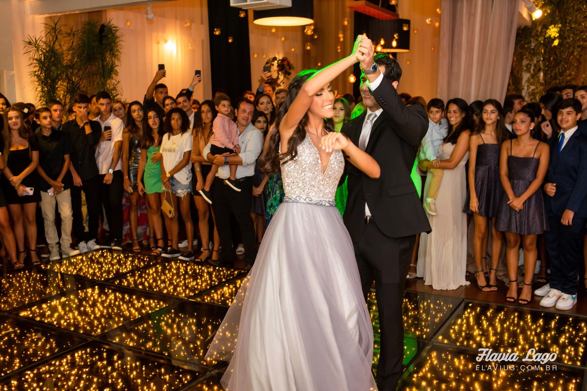 Fotografia de 15 anos no Rio de Janeiro RJ Flavia Lago Flavius XV Festa Spazio Itanhangá valsa com pai