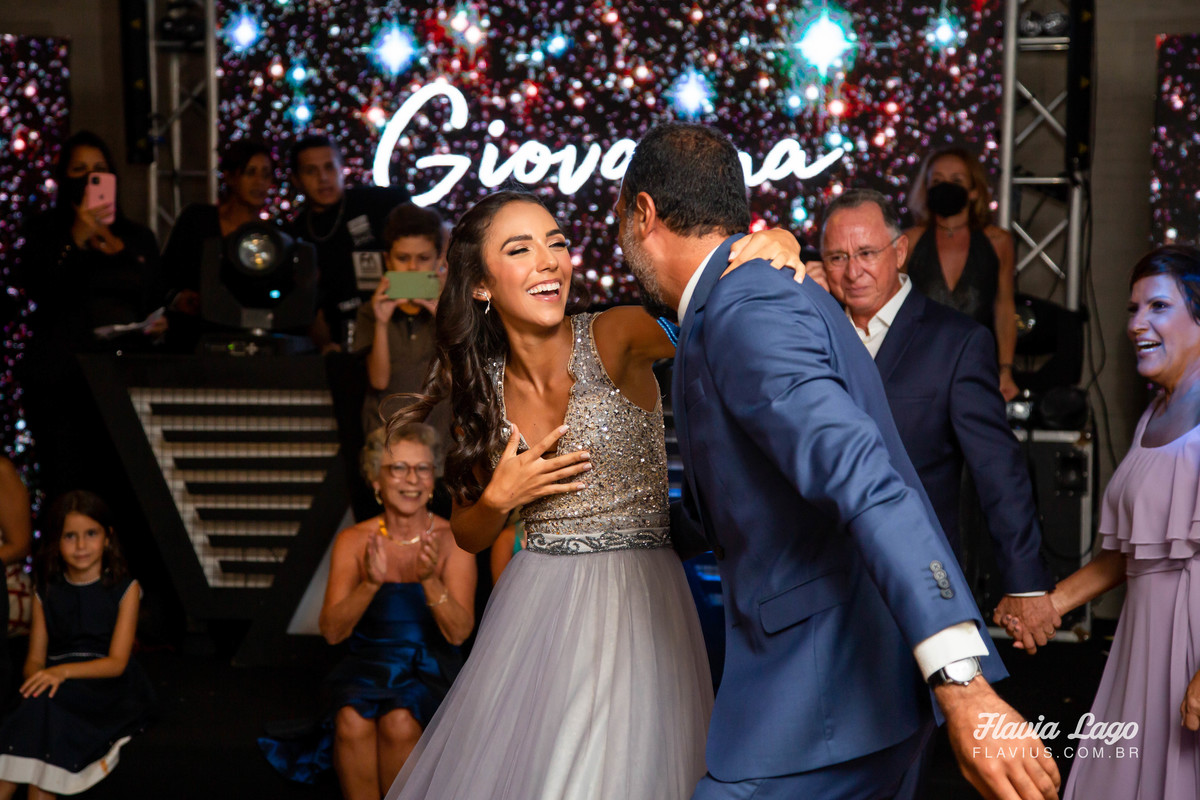 Fotografia de 15 anos no Rio de Janeiro RJ Flavia Lago Flavius XV Festa Spazio Itanhangá valsa com padrasto
