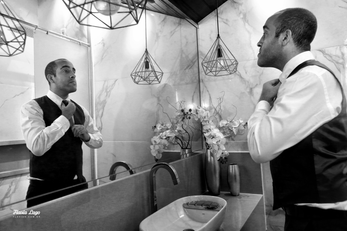 Fotografia de Casamento no Rio de Janeiro RJ Flavia Lago Flavius making of noivo posado